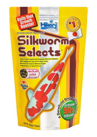 Hikari Silkworm Selects Koi Medium Pellet Fish Food, 17.6 Oz